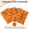 Leinuosen 30 Pcs Basketball Tennis Party Bags Baseball Tennis Gift Goodie Favor Treat Candy Goody Bags with Handle for Sports Theme Birthday Party Supplies (Basketball) view 3