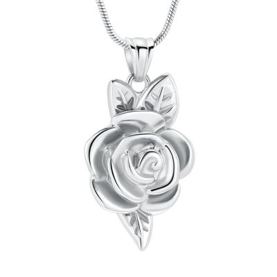Cremation Jewelry Rose Floer Shape Urn Pendant Necklace Pet Cremation Ash Urn Jewelry Ashes Keepsake