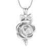 Cremation Jewelry Rose Floer Shape Urn Pendant Necklace Pet Cremation Ash Urn Jewelry Ashes Keepsake view 1