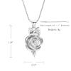Cremation Jewelry Rose Floer Shape Urn Pendant Necklace Pet Cremation Ash Urn Jewelry Ashes Keepsake view 2
