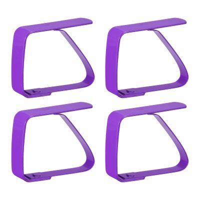 uxcell Tablecloth Clips 50mm x 40mm 420 Stainless Steel Holder for Home Restaurant Banquet Outdoor Picnic Table Cloth Fixing Purple 4 Pcs