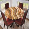 VBTGVE Round Fitted Marble Tablecloth, Marble Motif Art, Elastic Edge, Waterproof and wipeable Table Cover, Suitable for Dining Tables, self-Service Parties and Camping, Fit for 62" Table, view 2