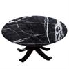 VBTGVE Round Fitted Marble Tablecloth, Marble Motif Art, Elastic Edge, Waterproof and wipeable Table Cover, for Dining Tables, Buffet Parties and Camping, Fit for 62" Table, view 1