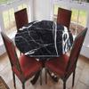 VBTGVE Round Fitted Marble Tablecloth, Marble Motif Art, Elastic Edge, Waterproof and wipeable Table Cover, for Dining Tables, Buffet Parties and Camping, Fit for 62" Table, view 2
