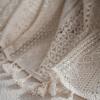 Deeprove Crochet Curtains Boho 63 inches Length for Cafe Kitchen, Knitting Cotton Macrame Lace with Handmade Tassels, Vintage French Country Semi Sheer Hollow Striped, W59 x L63, Beige, 1 Panel view 3