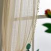 Deeprove Crochet Curtains Boho 63 inches Length for Cafe Kitchen, Knitting Cotton Macrame Lace with Handmade Tassels, Vintage French Country Semi Sheer Hollow Striped, W59 x L63, Beige, 1 Panel view 4