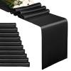 10-Pack Black 12 x 108 inches Long Premium Satin Table Runner for Wedding, Decorations for Birthday Parties, Banquets, Graduations, Engagements, Table Runners fit Rectange and Round Table view 1