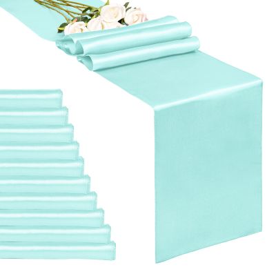 10-Pack Lavender 12 x 108 inches Long Premium Satin Table Runner for Wedding, Decorations for Birthday Parties, Banquets, Graduations, Engagements, Table Runners fit Rectange and Round Table