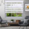 Cordless Zebra Blinds Window Blinds and Shades Dual Layer Roller Shades, Sheer or Privacy Light Control [ White 34 1/2" W x 64" H] Custom Cut to Size, 18 to 72 inch Wide view 1