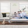Cordless Zebra Blinds Window Blinds and Shades Dual Layer Roller Shades, Sheer or Privacy Light Control [ White 34 1/2" W x 64" H] Custom Cut to Size, 18 to 72 inch Wide view 2