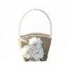 Mokylor 2PCS Wedding Flower Basket, Burlap Wedding Flower Girl Basket with Pearl Handle and Bowknot Romantic Jute Wedding Basket for Weddings Party Vintage Ceremony view 1