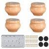 LUOFDCLDDD Furniture LegsSolid Woodniture Legs, Set Offurniture Feet DIY Replacement Gold for Cabinet Cupboard Sofa Couch Chair Ottoman,Wood Color/6Cm/2.4In view 1