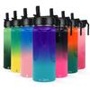 Sports Water Bottle with Straw Lid on Island Waters Ombre for School, Travel and Outdoors 18 oz Modern Insulated Stainless Steel view 1