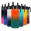 Cuptify Sports Water Bottle with Straw Lid on Miami Ombre for School, Travel and Outdoors 18 oz Modern Insulated Stainless Steel view 1