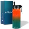Cuptify Sports Water Bottle with Straw Lid on Miami Ombre for School, Travel and Outdoors 18 oz Modern Insulated Stainless Steel view 2