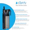 Sports Water Bottle with Straw Lid on Black Rainbow Glitter for School, Travel and Outdoors 18 oz Modern Insulated Stainless Steel view 4