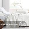 HORIMOTE HOME 100% Cotton Quilt Set Queen Size, White Pre-Washed 3-Piece Bedspread Coverlet Set, Cozy Lightweight Stitching Bedding Cover with 2 Shams in Geometric Pattern for All Season view 2