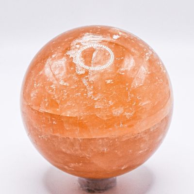 60mm Orange Golden Iceland Spar Sphere Natural Sparkling Crystal Ball Optical Calcite Mineral Polished Stone - China + Stand