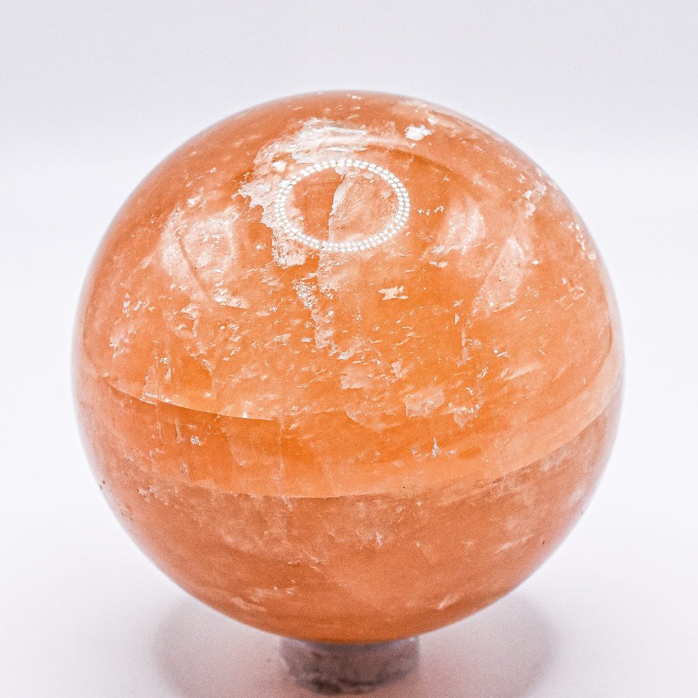 60mm Orange Golden Iceland Spar Sphere Natural Sparkling Crystal Ball Optical Calcite Mineral Polished Stone - China + Stand