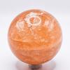 60mm Orange Golden Iceland Spar Sphere Natural Sparkling Crystal Ball Optical Calcite Mineral Polished Stone - China + Stand view 1