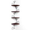 Alsonerbay Corner Shelf Wall Mount, 4 Tier Floating Shelves for Wall, Easy-to-Assemble Wall Shelves Rustic Wood Decor for Bedroom Living Room Bathroom Kitchen Office, Walnut Finish view 1