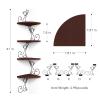 Alsonerbay Corner Shelf Wall Mount, 4 Tier Floating Shelves for Wall, Easy-to-Assemble Wall Shelves Rustic Wood Decor for Bedroom Living Room Bathroom Kitchen Office, Walnut Finish view 3