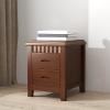 JHSLXD Creative Solid Wood Bedside Table Bedroom Storage Cabinet 2 Drawers Side Cabinet Indoor Multipurpose Corner Cabinet Decorative Cabinet. Lock Style,Style a,40 * 39 * 50CM view 2