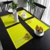 ALAGEO Lemon Yellow Placemats for Dining Table Cotton Linen Pure Colour Yellow Table Mat Set of 6 Non-Slip Heat Insulation Washable Table Mats for Holiday Banquet Dining Table Kitchen Decor view 3