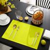 ALAGEO Lemon Yellow Placemats for Dining Table Cotton Linen Pure Colour Yellow Table Mat Set of 6 Non-Slip Heat Insulation Washable Table Mats for Holiday Banquet Dining Table Kitchen Decor view 4