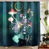 Samicoco Mushroom Shower Curtains Butterfly Green Bathroom Curtains Set Waterproof Fabric Funny Shower Curtain 72" x 72" 12 Hooks view 1