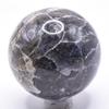 47mm Blue Iolite Sphere Natural Sparkling Crystal Ball Cordierite Mineral Water Sapphire Polished Stone - India + Stand view 1