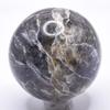 47mm Blue Iolite Sphere Natural Sparkling Crystal Ball Cordierite Mineral Water Sapphire Polished Stone - India + Stand view 2