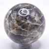 47mm Blue Iolite Sphere Natural Sparkling Crystal Ball Cordierite Mineral Water Sapphire Polished Stone - India + Stand view 4