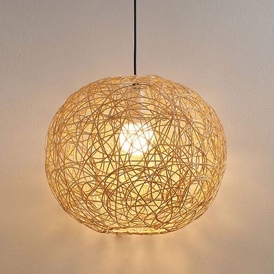 CSYSKV Chandeliers, Japanese Style Bamboo Hand-Woven Rattan Wicker Ceiling Hot Pot Restaurant Inn Bamboo Lantern Height Adjustable Decorative Lighting