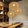 CSYSKV Chandeliers, Japanese Style Bamboo Hand-Woven Rattan Wicker Ceiling Hot Pot Restaurant Inn Bamboo Lantern Height Adjustable Decorative Lighting view 4