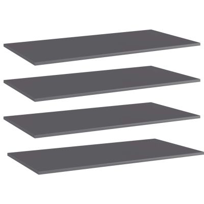 Tidyard Wall Mounted Bookshelf Set, High Gloss Gray Engineered Wood Shelves 39.4x19.7x0.6 Inches, Space Saving Storage for Living Room, Library, Bedroom