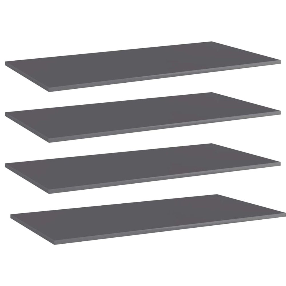 Tidyard Wall Mounted Bookshelf Set, High Gloss Gray Engineered Wood Shelves 39.4x19.7x0.6 Inches, Space Saving Storage for Living Room, Library, Bedroom
