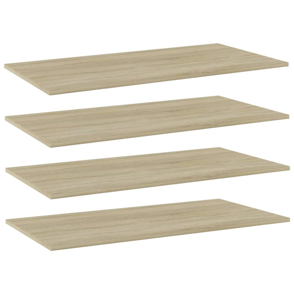 Tidyard Sonoma Oak Wall Shelf Set of 4, Engineered Wood Rectangular Shelves for Living Room, 39.4 x 39.4 x 0.6 Inches, Beige Matte Finish, Space Saving Storage Solution