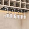 Wine Glass Rack 2/3/4/5/6 Row, Hanging Stemware Holder Storage Drying Rack, Under Cabinet Glasses Storage Hanger With Screws, Hanging Champagne Goblets Holders (Size : 6 Row) view 1