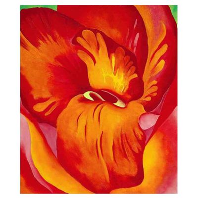 Le-Ntt-Ko Georgia O'keeffe Canvas Art Wall Decor for Bedroom Home Decorations Poster for Living Room Canvas Wall Art Paintings Pictures Home DecorCanna red and orange25x30cm 10x12inch-Unframed
