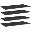 Tidyard Wall Mounted Shelves, High Gloss Black Engineered Wood Shelf Set of 4, 39.4 x 19.7 Inches, Minimalist Storage Solution for Library, Living Room, Home Decor view 1