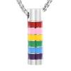 LiHiFG Cylinder Memorial Pendant for Ashes Stainless Steel Tube Keepsake Cremation Urn Jewelry for Women Men view 1