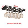 Black Wine Glass Rack, Stemware Wine Glass Holder Storage Hanger With Screws, 2/3/4/5/6 Rows Under Cabinet Stemware Rack, Shelf Stemware Cup Display Stand Holders For Cabinet Kitchen Bar view 2