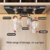 Black Wine Glass Rack, Stemware Wine Glass Holder Storage Hanger With Screws, 2/3/4/5/6 Rows Under Cabinet Stemware Rack, Shelf Stemware Cup Display Stand Holders For Cabinet Kitchen Bar view 3