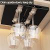 Black Wine Glass Rack, Stemware Wine Glass Holder Storage Hanger With Screws, 2/3/4/5/6 Rows Under Cabinet Stemware Rack, Shelf Stemware Cup Display Stand Holders For Cabinet Kitchen Bar view 4