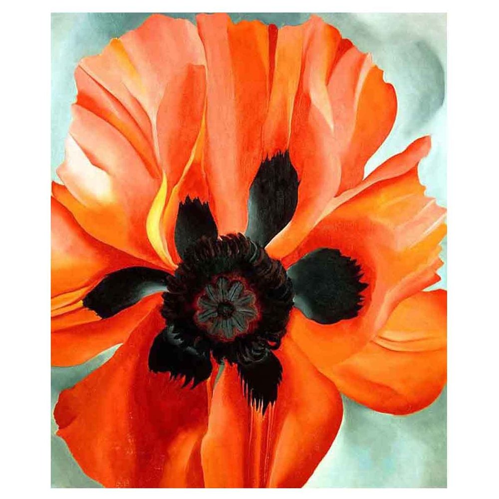 Le-Ntt-Ko Georgia O'keeffe Canvas Art Wall Decor for Bedroom Home Decorations Poster for Living Room Canvas Wall Art Paintings Pictures Home DecorRed Poppy25x30cm 10x12inch-Unframed