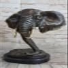 EUROPEAN BRONZE Original Milo African Male Elephant Head Bronze Sculpture Hot Cast Figure view 1
