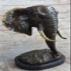EUROPEAN BRONZE Original Milo African Male Elephant Head Bronze Sculpture Hot Cast Figure view 2