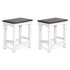 Home Square Carriage House 24" Mindi Wood Stool in White/Dark Brown - Set of 2 view 1