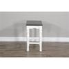 Home Square Carriage House 24" Mindi Wood Stool in White/Dark Brown - Set of 2 view 2